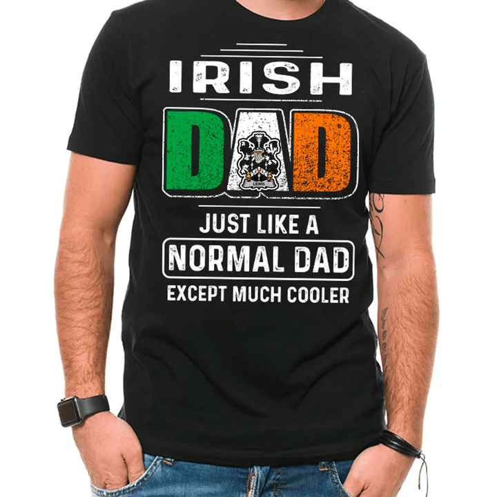 1stIreland Ireland T-Shirt - Lewis Irish Family Crest Most Awesome Irish Dad 100% Cotton T-Shirt A7