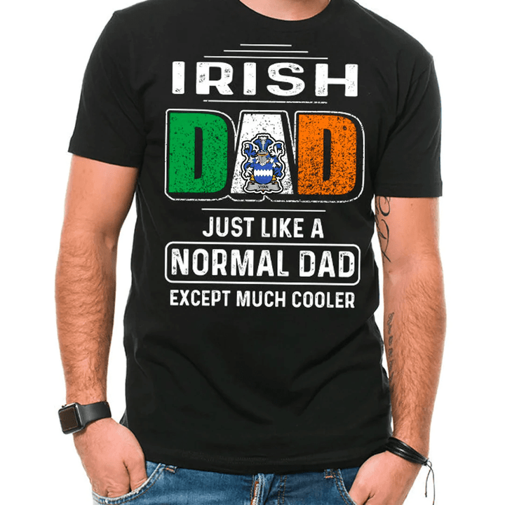 1stIreland Ireland T-Shirt - Vyan Irish Family Crest Most Awesome Irish Dad 100% Cotton T-Shirt A7