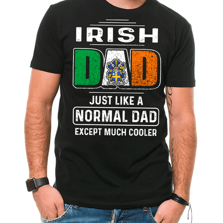 1stIreland Ireland T-Shirt - Shelton Irish Family Crest Most Awesome Irish Dad 100% Cotton T-Shirt A7