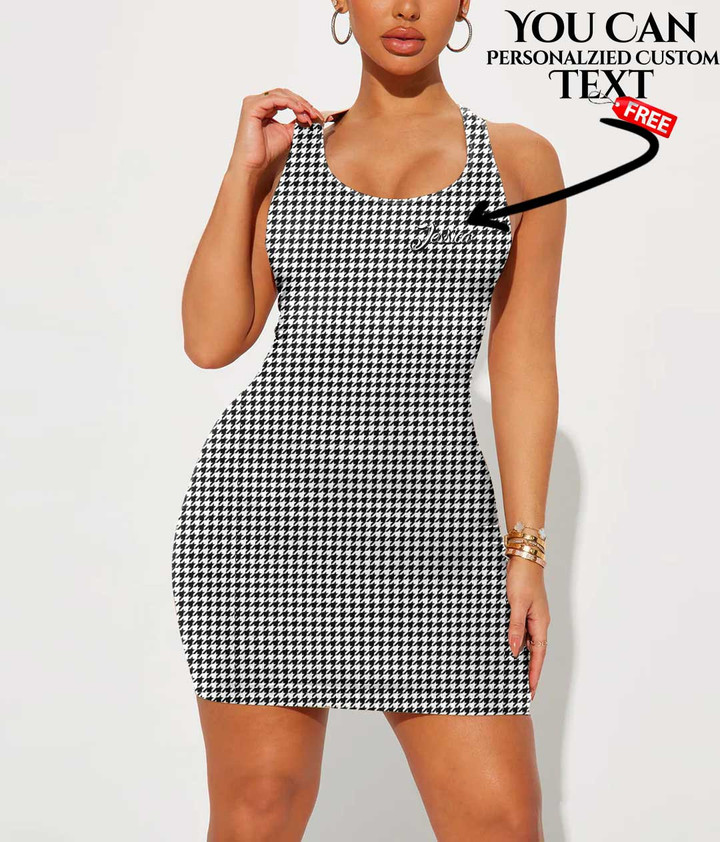 Women's Bodycon Dress - Houndstooth Pattern Fashion Style Never Out Of Date A7 | 1stIreland