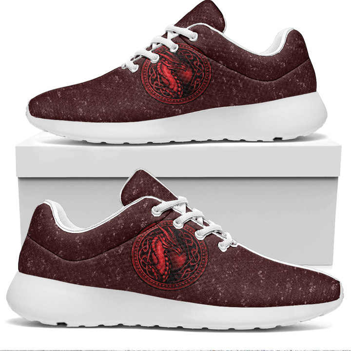 1stIreland Shoes - Celtic Dragon With Celtic Knot Red Sport Sneaker A35