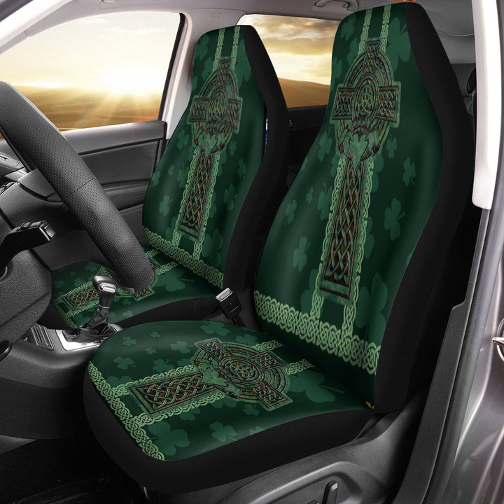 1stIreland Car Seat Cover - Celtic Dragon With Cross Vintage Style Car Seat Cover A35