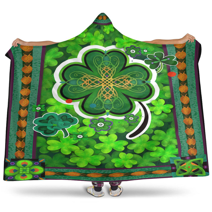 1stireland Hooded Blanket -  Ireland Celtic Irish Shamrock Hooded Blanket | 1stireland
