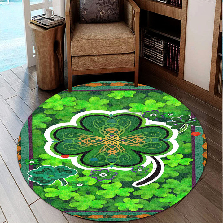1stireland Round Carpet -  Ireland Celtic Irish Shamrock Round Carpet | 1stireland
