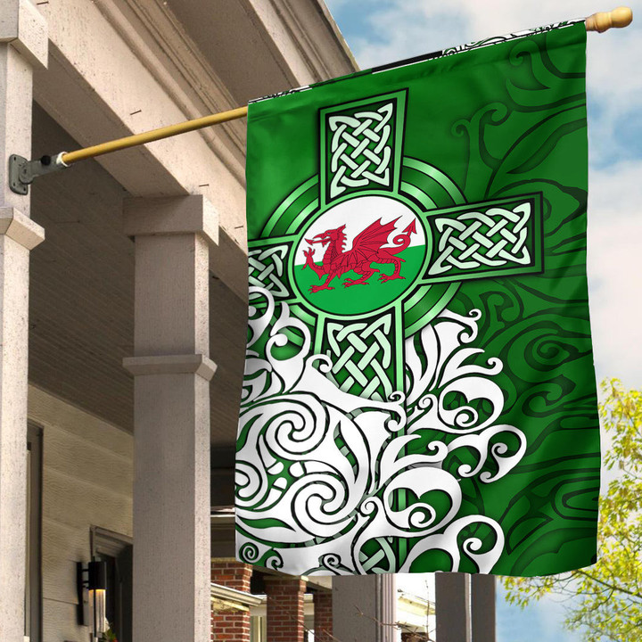1stireland Flag -  Wales Celtic - Welsh Dragon Flag with Celtic Cross Flag | 1stireland
