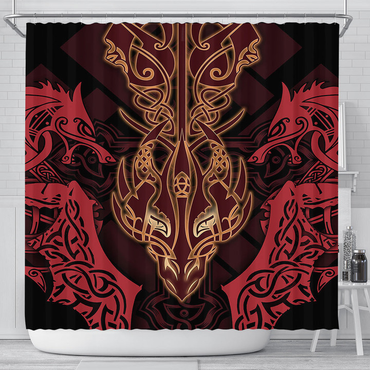 1stireland Shower Curtain -  Celtic Dragon Dragon Sword, Cross Patterns Shower Curtain | 1stireland
