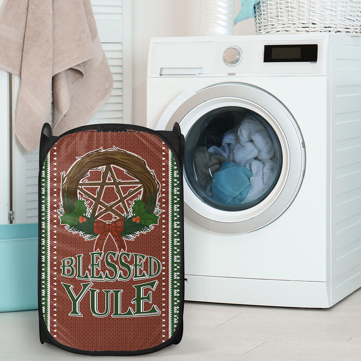 1stireland Laundry Hamper -  Celtic Christmas Blessed Yule Pagan Laundry Hamper | 1stireland
