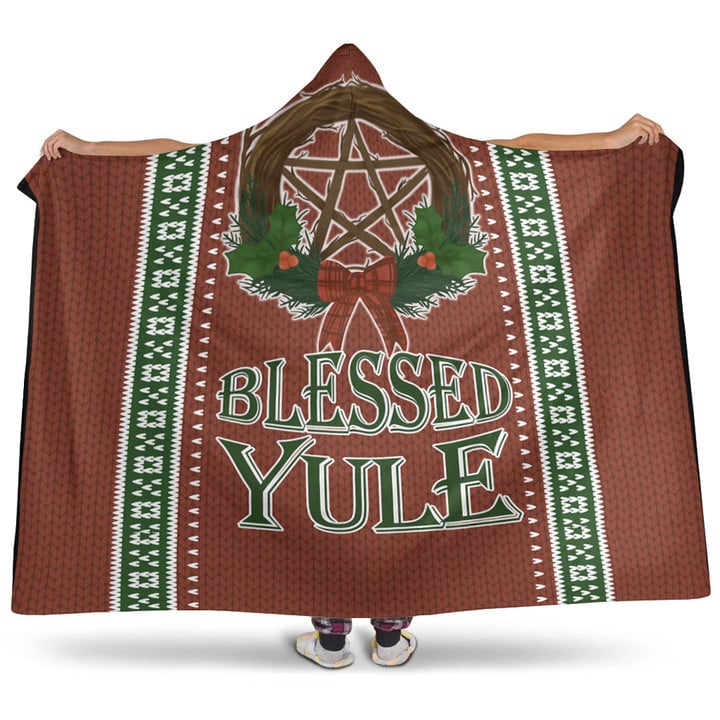 1stireland Hooded Blanket -  Celtic Christmas Blessed Yule Pagan Hooded Blanket | 1stireland
