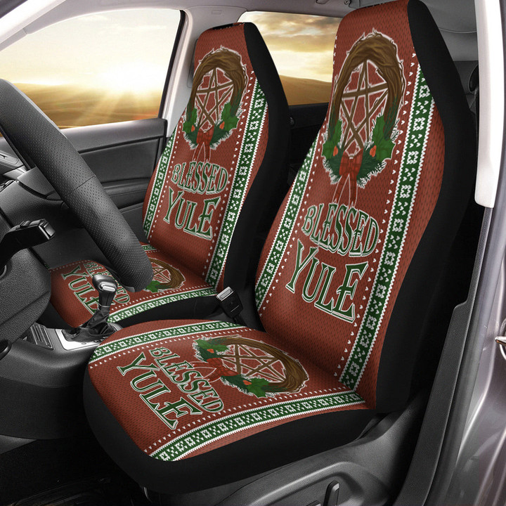 1stireland Car Seat Covers -  Celtic Christmas Blessed Yule Pagan Car Seat Covers | 1stireland
