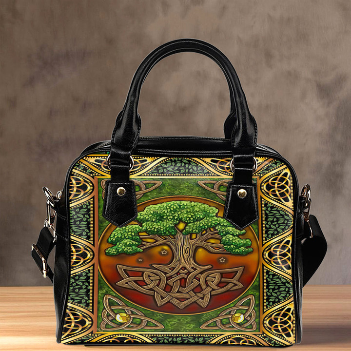 1stireland Shoulder Handbag -  Celtic Tree of Life Green Shoulder Handbag | 1stireland
