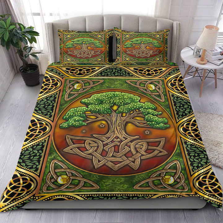 1stireland Bedding Set -  Celtic Tree of Life Green Bedding Set | 1stireland
