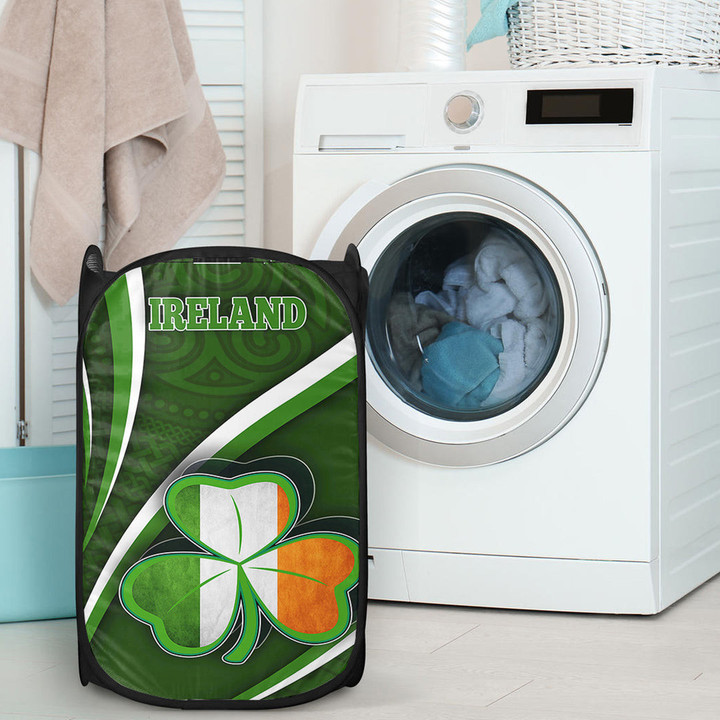 1stireland Laundry Hamper -  Ireland Celtic and Three Clover Leaf Laundry Hamper | 1stireland
