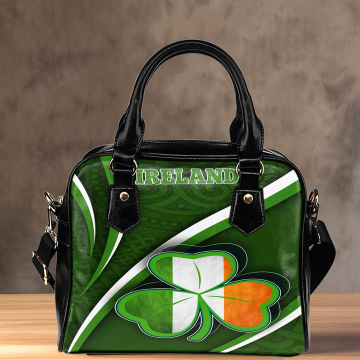 1stireland Shoulder Handbag -  Ireland Celtic and Three Clover Leaf Shoulder Handbag | 1stireland
