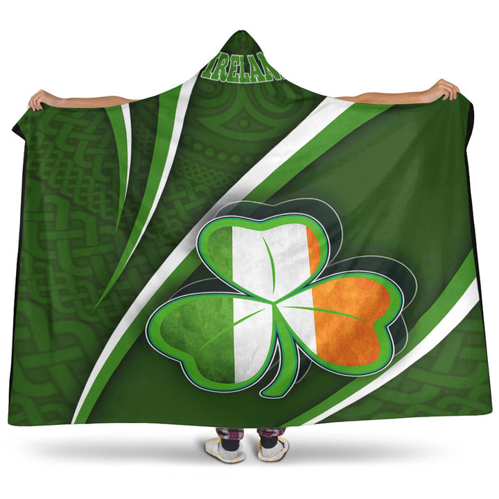 1stireland Hooded Blanket -  Ireland Celtic and Three Clover Leaf Hooded Blanket | 1stireland
