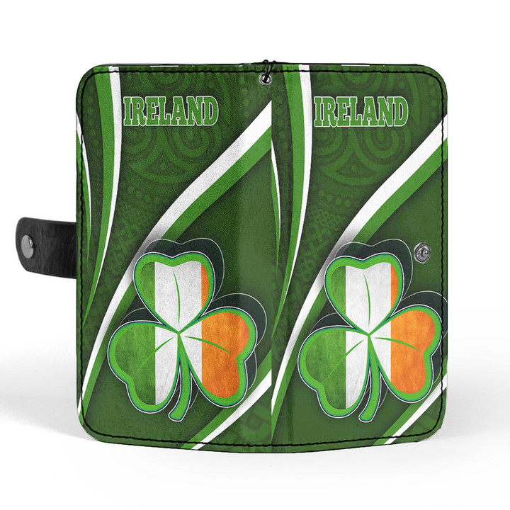 1stireland Wallet -  Ireland Celtic and Three Clover Leaf Wallet Phone Case | 1stireland
