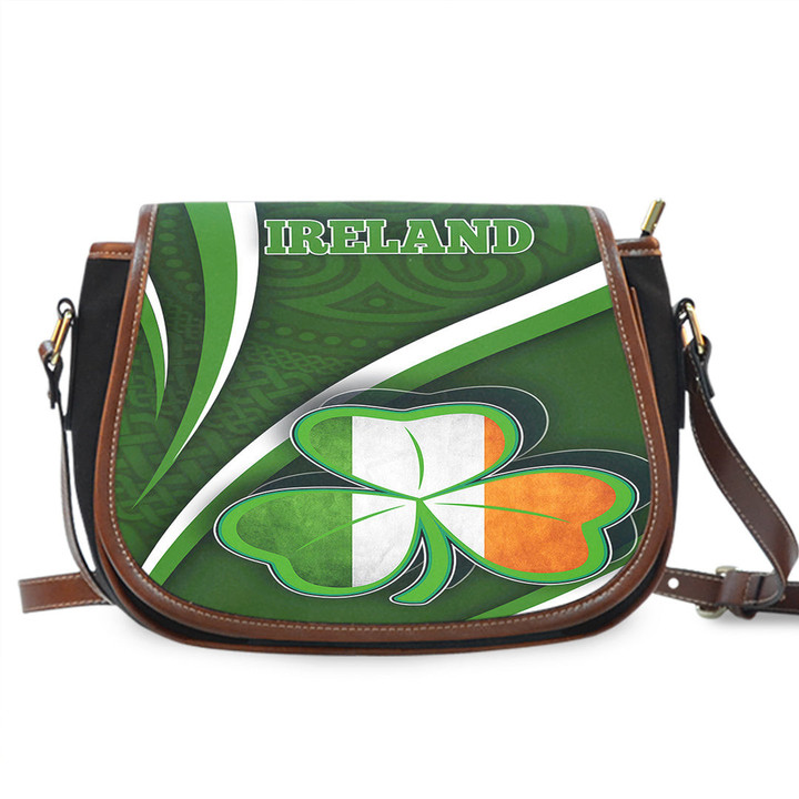 1stireland Saddle Bag -  Ireland Celtic and Three Clover Leaf Saddle Bag | 1stireland
