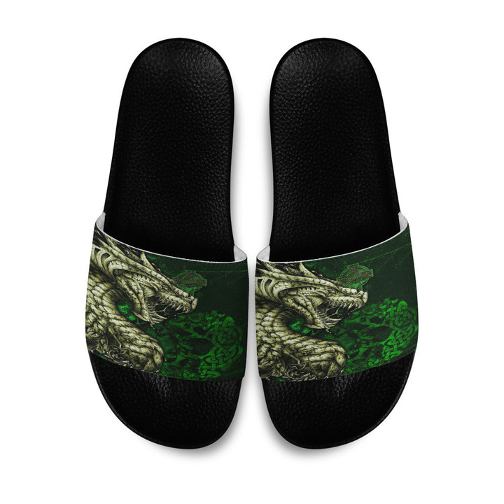1stireland Slide Sandals -  Ireland Celtic Flag Dragon & Claddagh Cross Slide Sandals | 1stireland
