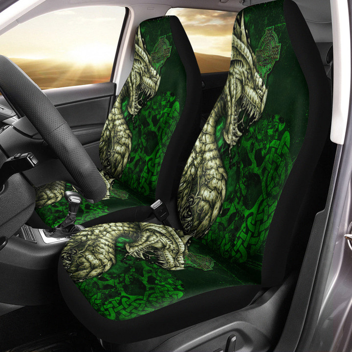 1stireland Car Seat Covers -  Ireland Celtic Flag Dragon & Claddagh Cross Car Seat Covers | 1stireland

