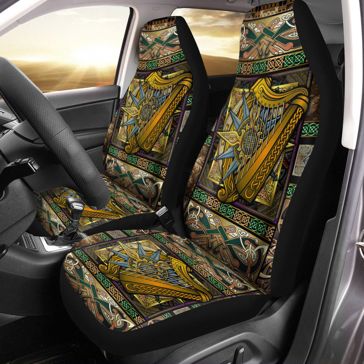 1stireland Car Seat Covers -  Ireland Celtic Ireland Coat Of Arms With Celtic Compass Car Seat Covers | 1stireland
