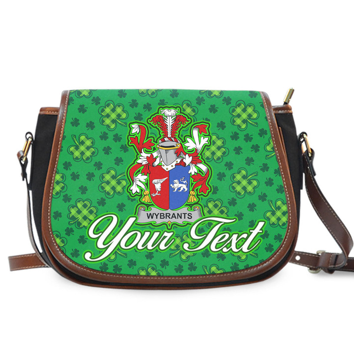 Ireland Wybrants Irish Family Crest Saddle Bag - Pretty Green Plaid Irish Shamrock A7 | 1stIreland
