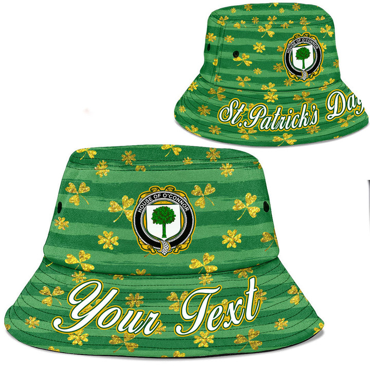 Ireland House of O CONNOR Don Irish Family Crest Bucket Hat - Luxury Golden Irish Shamrock A7 | 1stIreland