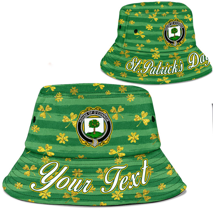 Ireland House of O CONNOR Faly Irish Family Crest Bucket Hat - Luxury Golden Irish Shamrock A7 | 1stIreland