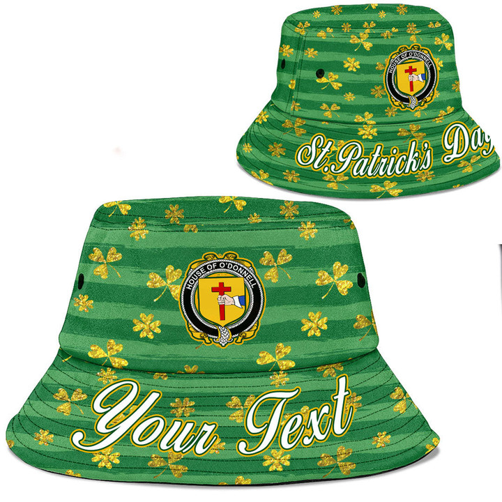Ireland House of O DONNELL Irish Family Crest Bucket Hat - Luxury Golden Irish Shamrock A7 | 1stIreland