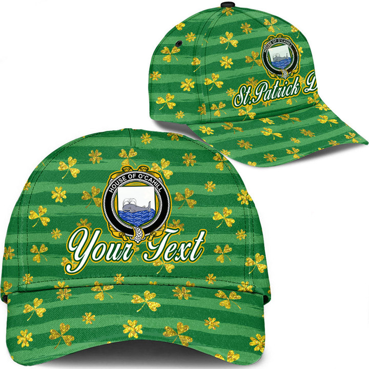 Ireland House of O CAHILL Irish Family Crest Classic Cap - Luxury Golden Irish Shamrock A7 | 1stIreland