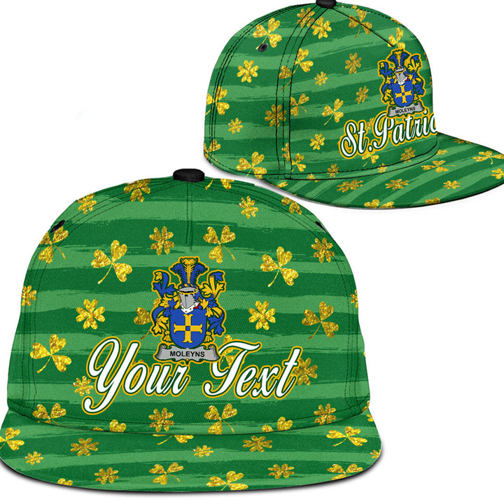 Ireland Moleyns Irish Family Crest Snapback Hat - Luxury Golden Irish Shamrock A7 | 1stIreland