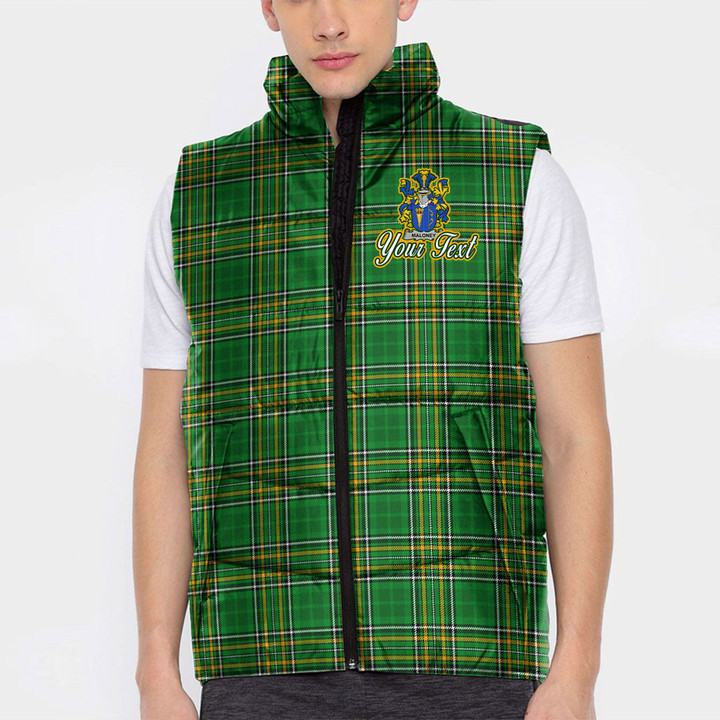 Ireland Maloney or O Molony Irish Family Crest Padded Vest Jacket - Irish National Tartan A7 | 1stIreland