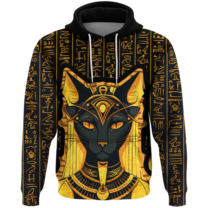 1stIreland Clothing - Egypt Gold Cat Hoodie A35