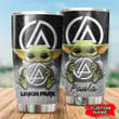 Custom name Linkin Park Baby yoda Star Wars Disney gift For Lovers Travel Tumbler All Over Print 