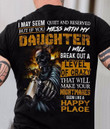 Skeleton mess with my daughter level of crazy nightmares happy place T Shirt Hoodie Sweater