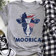 American flag cow moorica T shirt hoodie sweater