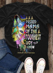 Wolf animals colorful childhoad cancer awareness  proud manma of the toughest boy i know T Shirt Hoodie Sweater