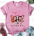 Cow and butterflies breast cancer awareness T shirt hoodie sweater