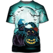 Halloween black cat and kittens witch 3D T Shirt Sweatshirt Zip Hoodie Bomber