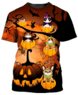 Halloween cat cute and pumpkin 3D T Shirt Sweatshirt Zip Hoodie Bomber
