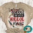 I just want to cuddle and watch horror movies Halloween Tie Dye Bleached T-shirt