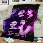 Black Pink Fleece Blanket Gift For Fan, Premium Comfy Sofa Throw Blanket Gift