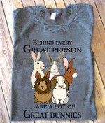 Animals behind every great person are a lot of great bunnies T shirt hoodie sweater