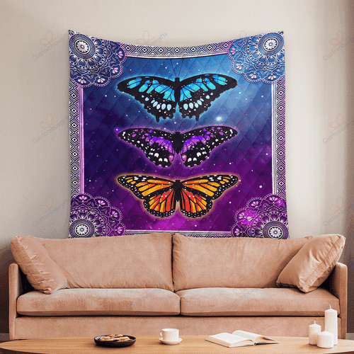 Butterfly Galaxy Quilt Blanket