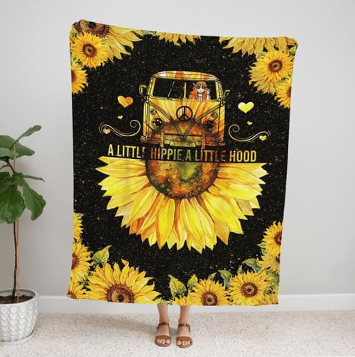 A Little Hippie A Little Hood Sunflower Blanket