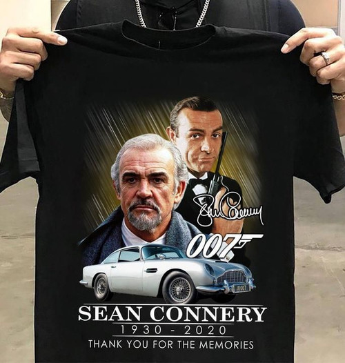 007 movie James Bond Sean Connery signature 1930 2020 T Shirt Hoodie Sweater