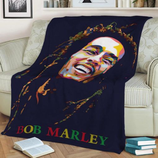 Bob Marley Fleece Blanket Gift For Fan, Premium Comfy Sofa Throw Blanket Gift