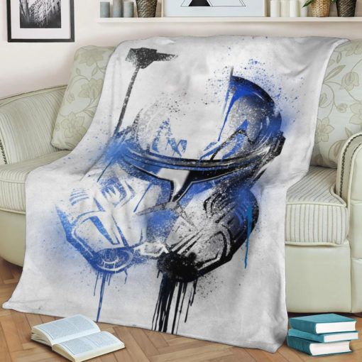 Captain Rex Graffiti Helmet Fleece Blanket Gift For Fan, Premium Comfy Sofa Throw Blanket Gift
