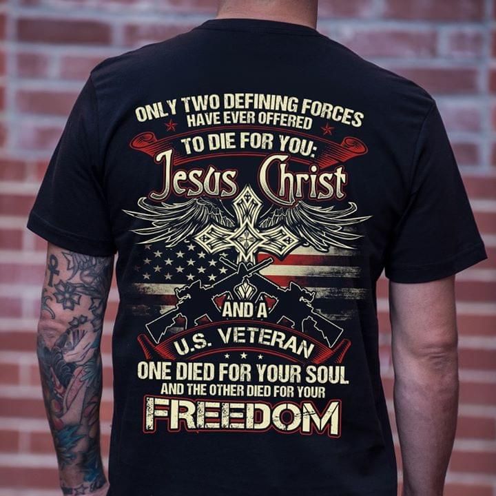 Jesus Christ and a US veteran T Shirt Hoodie Sweater