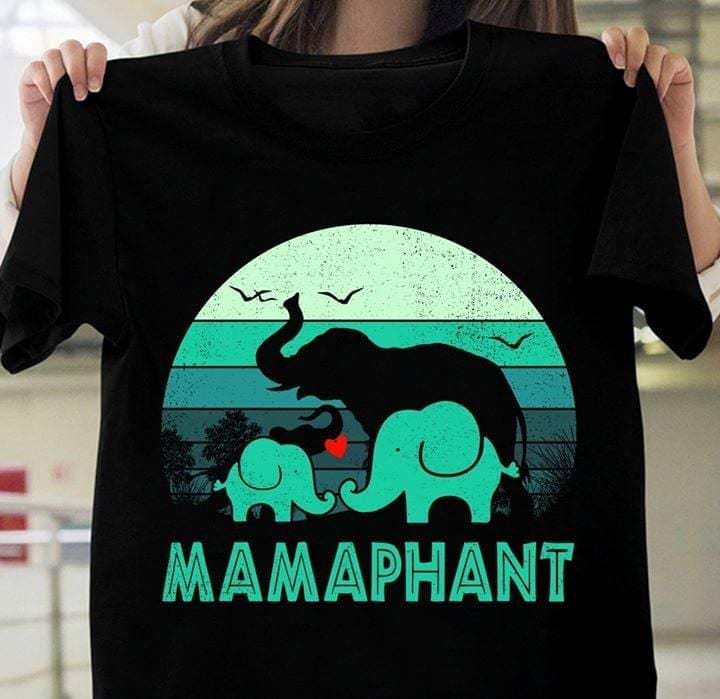 Elephant mom and son mamaphant T shirt hoodie sweater