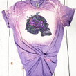 Skull Flower Tie Dye Bleached T-shirt