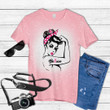 Breast Cancer Warrior Awareness Tee Support Believe Tie Dye Bleached T-shirt
